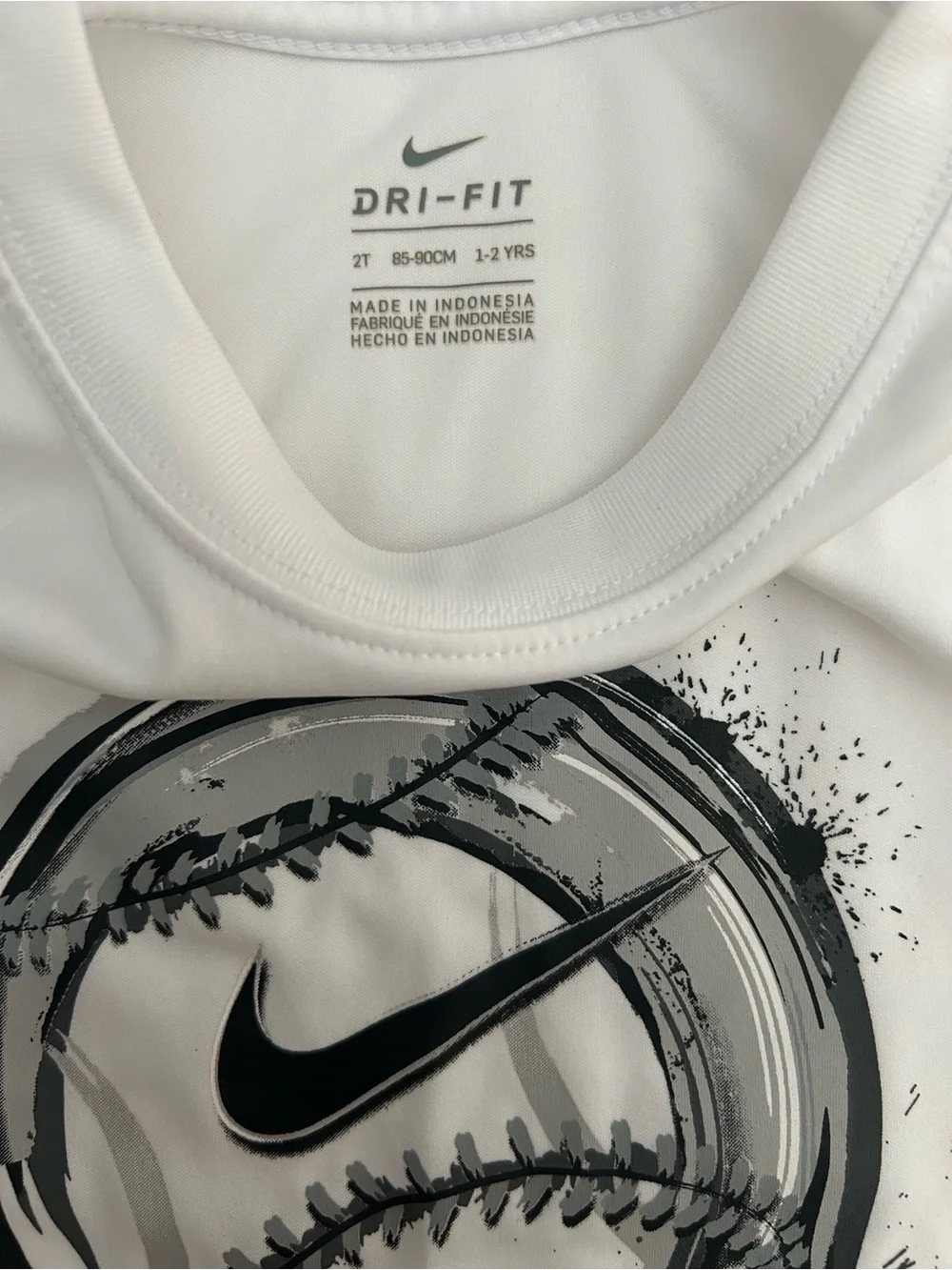 Nike Boys Gray and White Baseball Graphic Top Bundle Size 2T